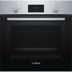 Bosch HHF113BR0B 59.4cm Serie 2 Built In Electric Single Oven with 3D Hot Air - Stainless Steel